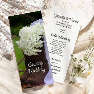 Programme Rustique Hydrangea et Bottes de cowboy Mariage occ
