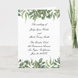 Programme Rustique Vert Feuille Verdure Mariage de feuillage