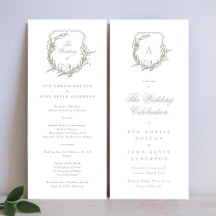 sauge vert classique monogrammé la crête mariage