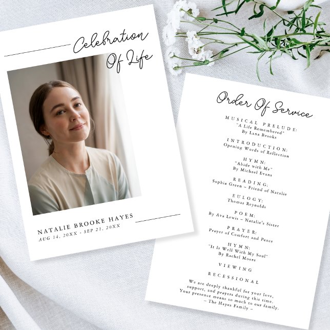 Programme Scénario moderne Célébration de la vie Photo Funér (Créateur téléchargé)