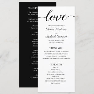 Programme Script d'amour Mariage noir et blanc