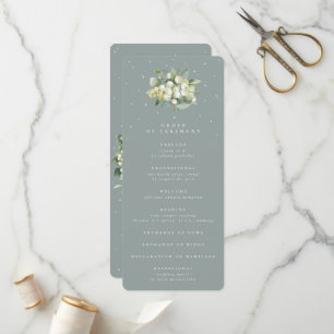 Programme Seafoam Green Snowberry+Eucalyptus Bouquet Mariage