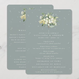 Programme Seafoam Green Snowberry+Eucalyptus Bouquet Mariage