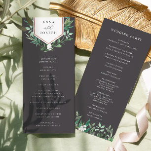 Programme Serre   Cérémonie de mariage botanique à l'aquarel