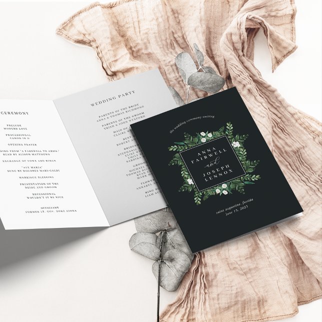 Programme Serre | Mariage botanique aquarelle (Créateur téléchargé)