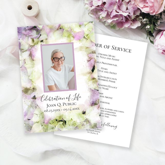 Programme Service funéraire aux fleurs d'Hydrangée presque r (Créateur téléchargé)