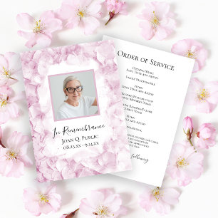 Programme Service funéraire aux fleurs d'Hydrangée rose pâle