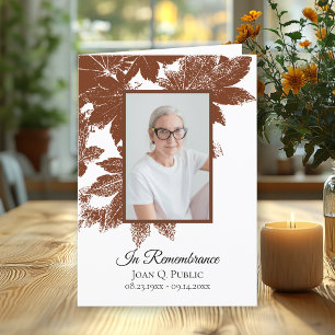 Programme Service funéraire des feuilles d'automne Brown pli