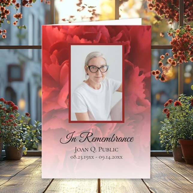 Programme Service funéraire floral de la carnation rouge pli (Créateur téléchargé)