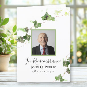 Programme Service funéraire Green English Ivy Vine Plié