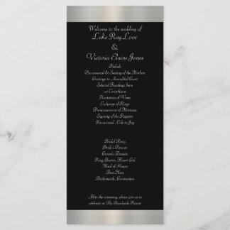 Programme Shimmery Silver & Black Stried Bow Mariage