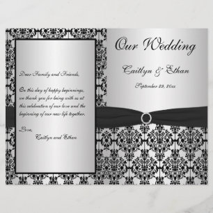 Programme Silver et Black Mariage damassé