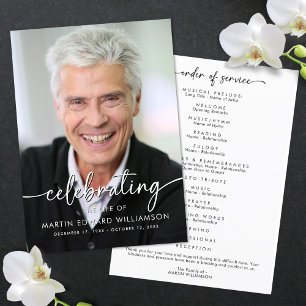 Programme Simple Celebration of Life Photo Funeral Program