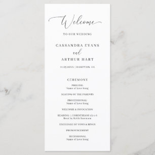 Programme Simple Classique Élégant Mariage Formel