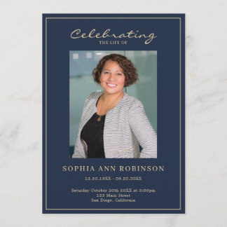 Programme Simple commande de service mémorial photo Or Bleu 