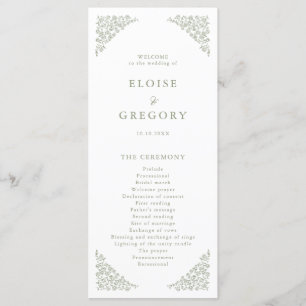 Programme Simple Delicate Floral Timeless Sage Mariage vert