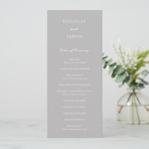 Programme Simple Élégant Mariage Gris