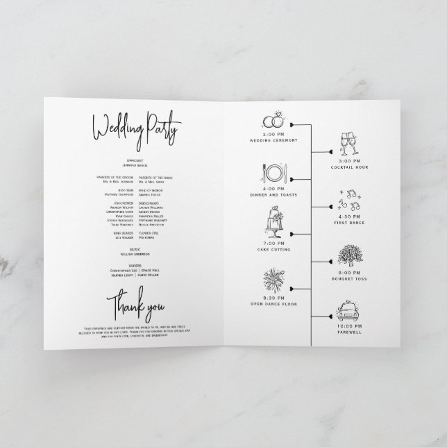 Programme Simple élégant noir blanc moderne Script minimal (Intérieur)