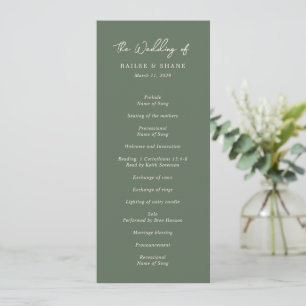 Programme Simple Olive Green Mariage moderne