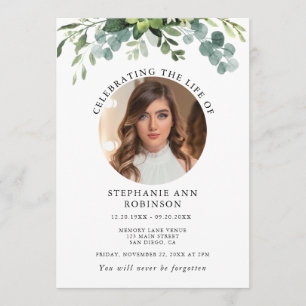 Programme Simple photo Funeral Memorial Ordre de service