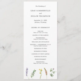 Programme Simple Rustique Bohème Floral Mariage de Fleur Sau