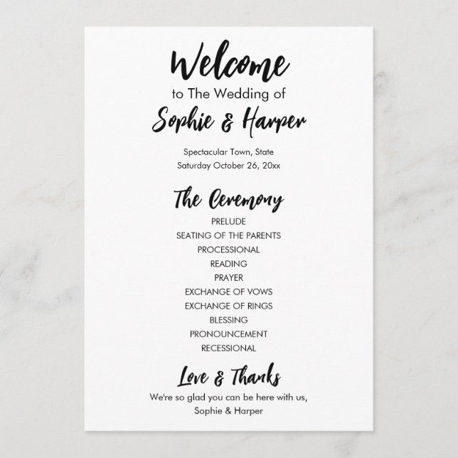 Programme Simple Versatile moderne Décontracté noir & blanc (Devant)