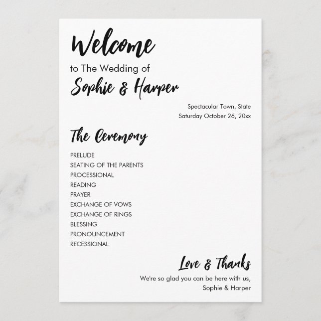 Programme Simple Versatile moderne Décontracté noir & blanc (Devant)