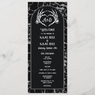 Programme Skeleton Heart Halloween Welcome Mariage Cérémonie