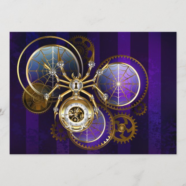 Programme Spider Steampunk sur Arrière - plan pourpre (Devant)