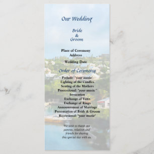 Programme St. George's Harbour, Bermudes Wedding Program