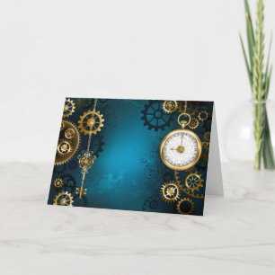 Programme Steampunk Arrière - plan turquoise avec Gears