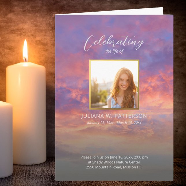 Programme Sunset Sky Photos Célébration de la vie funéraire (Créateur téléchargé)