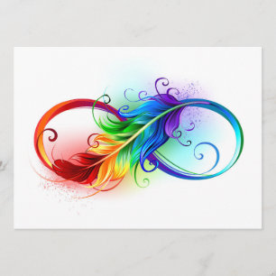 Programme Symbole d'infini avec plume arc-en-ciel