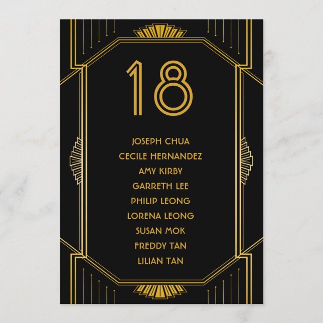 Programme Tableau Art Déco Gatsby Moderne Mariage (Devant)
