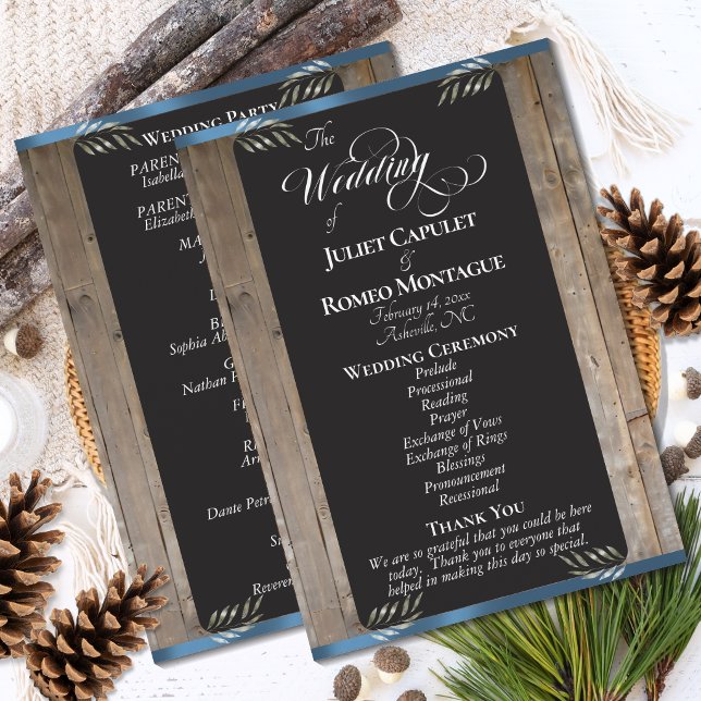 Programme Tableau noir sur bois - Mariage bleu (Créateur téléchargé)