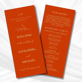 Programme Terracotta Botanical Minimalist Christian Wedding 
