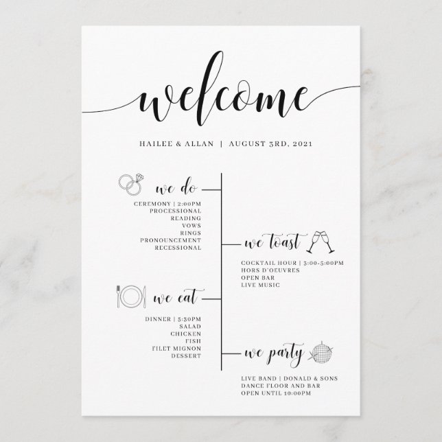 Programme Timeline mariage Avec Icônes (Devant)