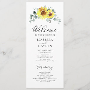 Programme Tournesol Chute Floral Russe Eucalyptus Mariage