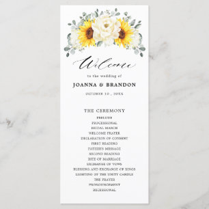 Programme Tournesol ivoire pivoine Floral Eucalyptus Mariage
