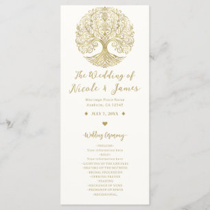 Programme Tree of Life Cream & Gold Celtic Wedding Program