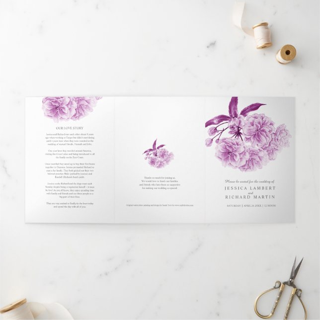 Programme Tri-Fold de fleurs de cerisier pourpre (Extérieur)