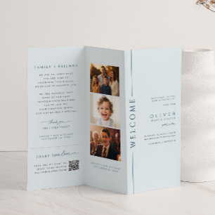 Programme triple de la barre bleue moderne Mitzvah