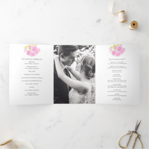 Programme Trois Volets Aquarelle rose cerisier