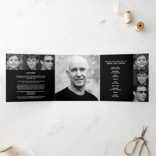 Programme Trois Volets Black white Funérailles service mono photos person
