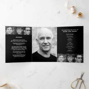 Programme Trois Volets Black white Funérailles service mono photos person
