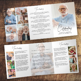 Programme Trois Volets Célébration de la vie 14-Photo Noir & Blanc Funéra