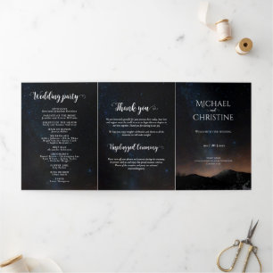 Programme Trois Volets Ciel nocturne mariage sous les étoiles