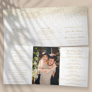 Programme Trois Volets Collection Vintage de Mariage Glam Gold Confetti