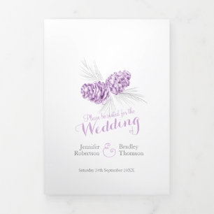 Programme Trois Volets Cones violet gris hiver automne mariage