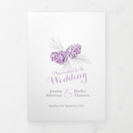 Programme Trois Volets Cones violet gris hiver automne mariage
